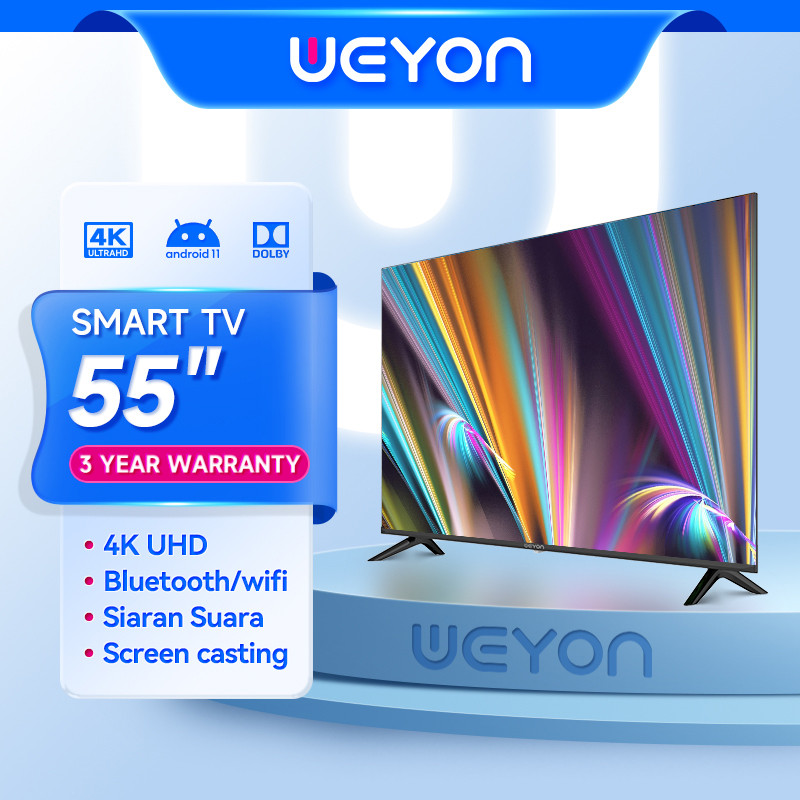 HOT SALE 10.10 WEYON Smart TV Led 55 inch 50 inch 65 inch murah promo TV Android 50/55/65 inch 4K UH
