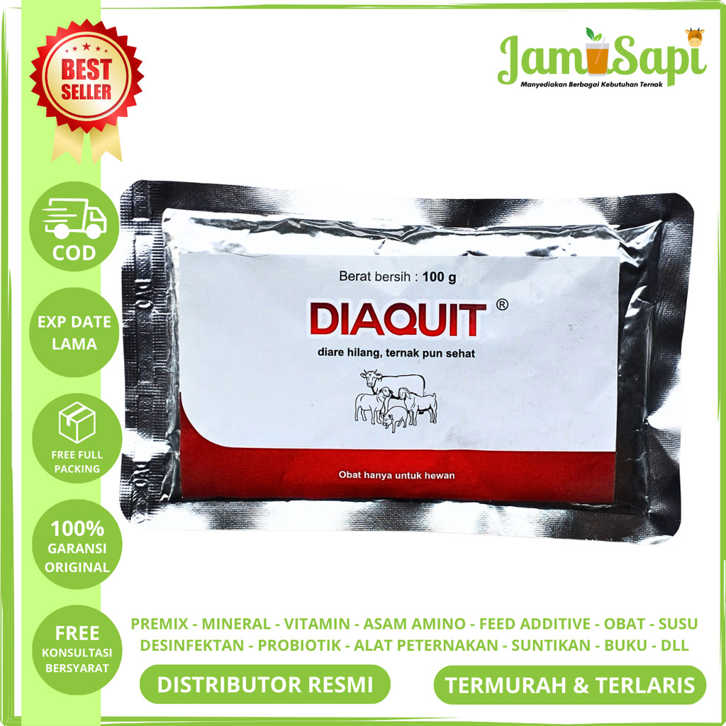 DIAQUIT MEDION 100 GRAM - Obat Diare Hewan Sapi Babi Kambing Domba
