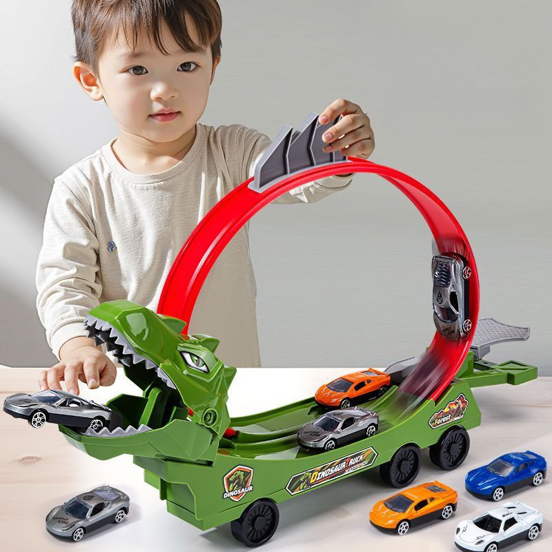 Mainan Anak/Mobil Mainan Hiu Dinosaurus/Mobil Mainan Trek Perakitan Bebas untuk Anak Laki-laki