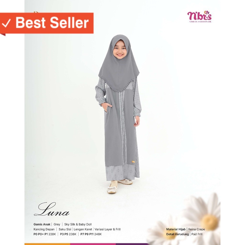 [PROMO/COD] NIBRAS LUNA GAMIS ANAK SET HIJAB RAYA SERIES 2025 / Keren Kekinian Termurah