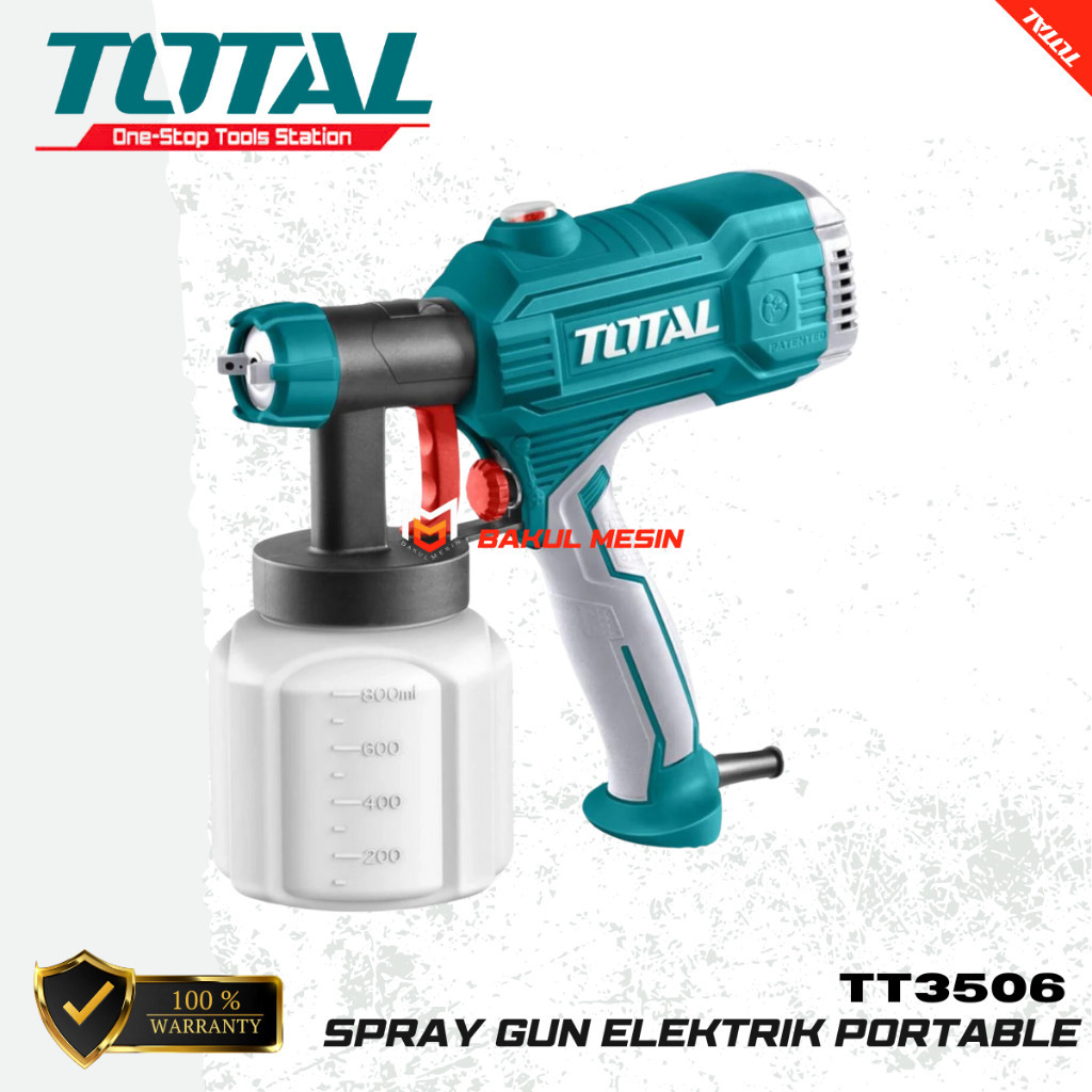 TOTAL TT3506 mesin cat Spray Gun Elektrik Portable SprayGun Listrik
