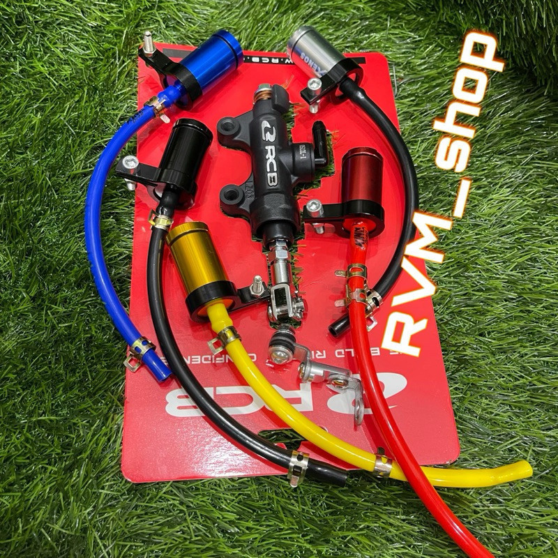 PAKETAN MASTER REM RCB E12 BELAKANG TONJOKAN BELAKANG RCB ORIGINAL+TABUNG CNC+BREKET CNC+SELANG RACI