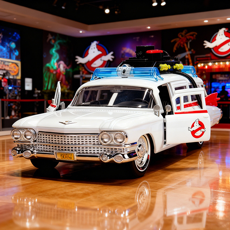 JADA 1:32 Ghostbusters ECTO-1 Alloy Car ecasts & Toy Vehicles Car Model Miniature Scale Model Car Fo