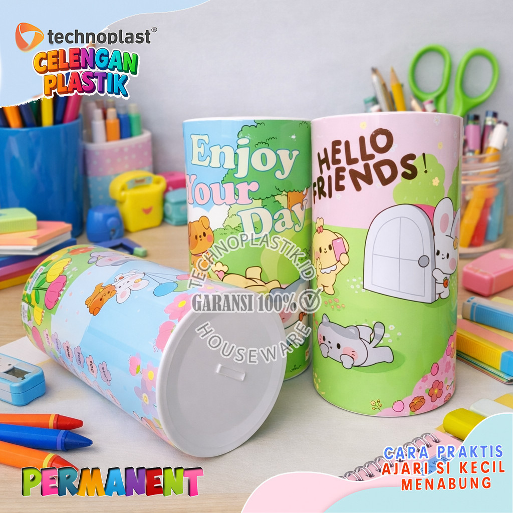 TECHNOPLAST Coin Bank Jumbo | Celengan Target Plastik 152 X 300 Mm MOCHI GARDEN