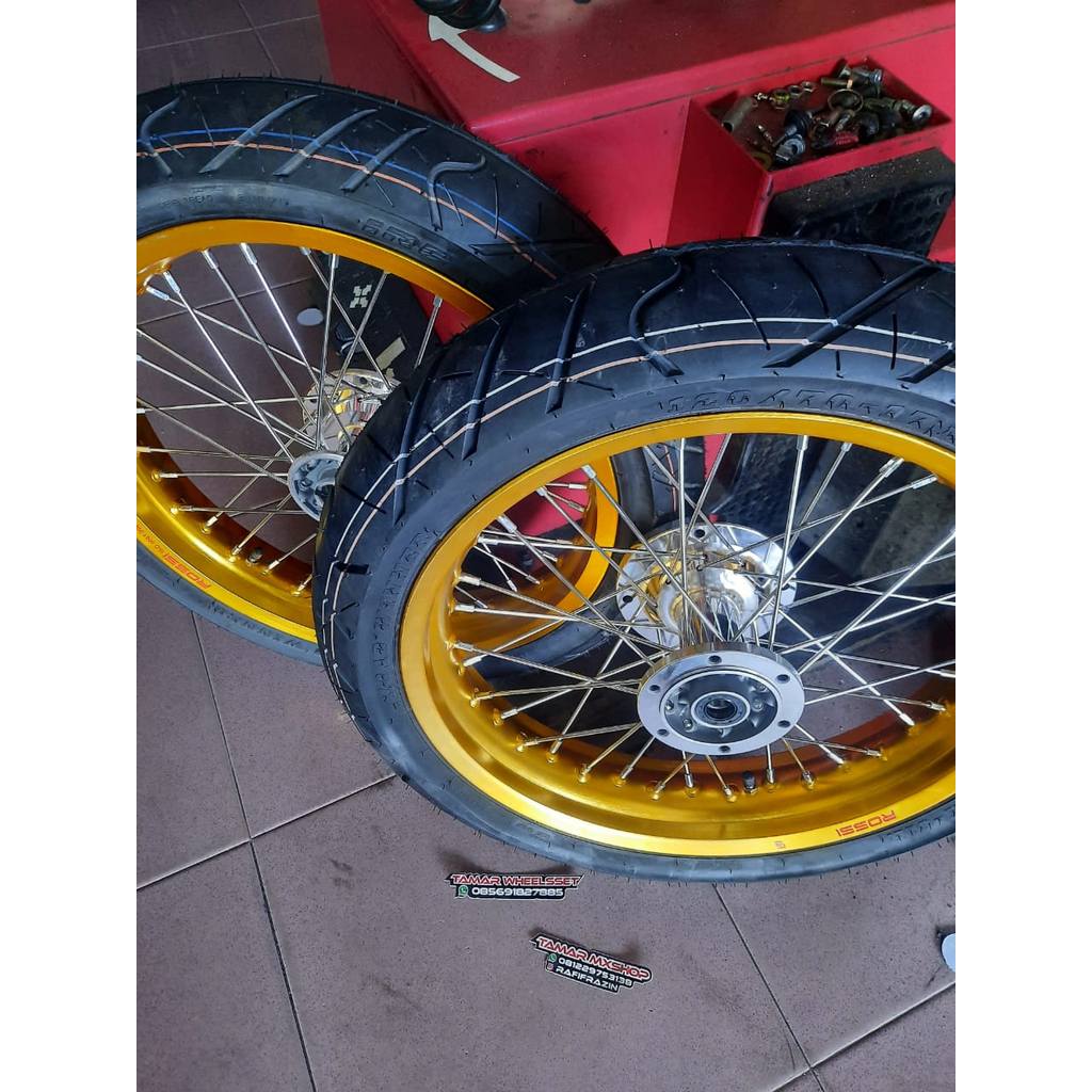 Roda Supermoto KLX Ban IRC Baru Ring 17 Velg Ukur 300/350
