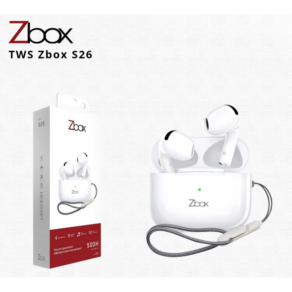 Zbox S-26 Handsfree Headset Earphone TWS Bluetooth Zbox Led Display S26
