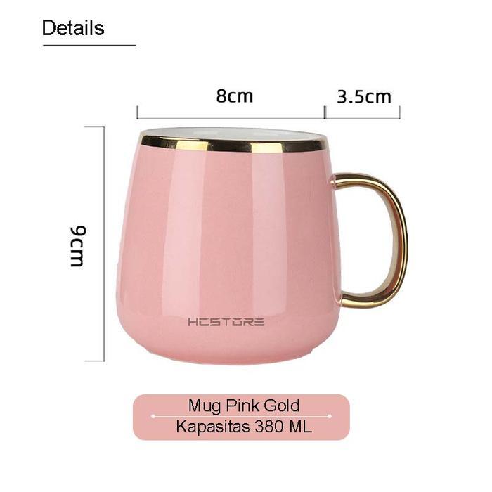 HCSTORE Gelas Keramik Sultan List Gold Tahan Panas Kapasitas 380ML [HARGA SATUAN] Kitchenware Kopi T