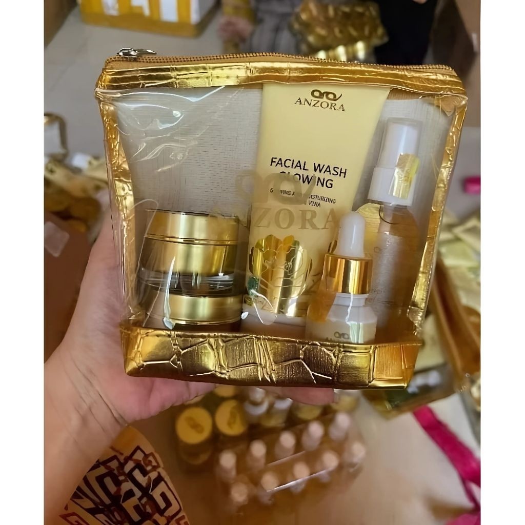 Anzora skincare semua paket original glowing acne dark spot ads flek hitam jerawat glowing beruntusa