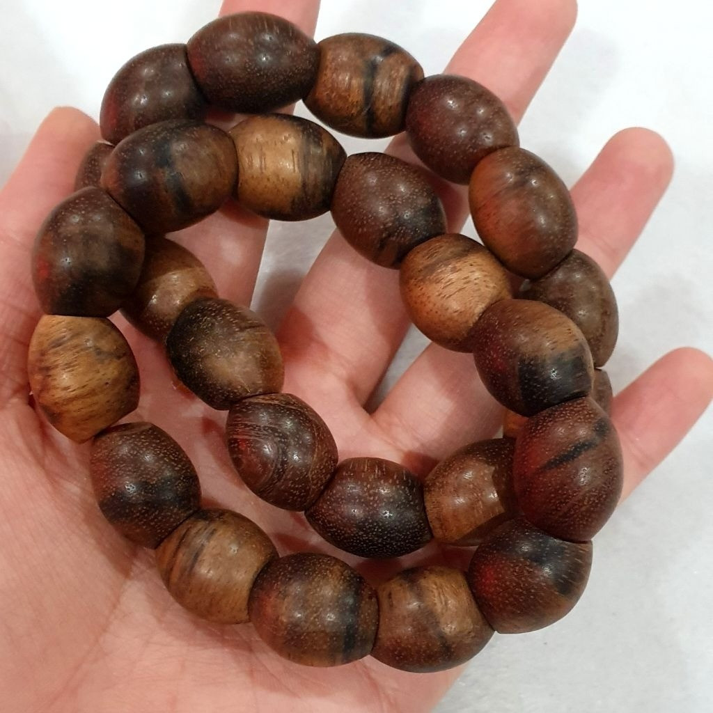 GELANG GAHARU ULIR HITAM KALIMANTAN WANGI KUALITAS ASLI GRADE A NATURAL AGARWOOD UNISEX BRACELET AKS