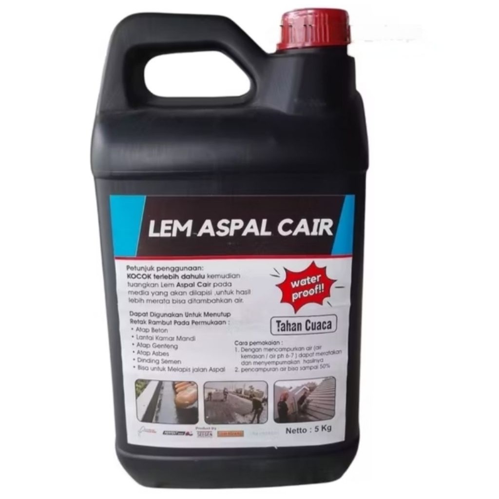 Lem Aspal Cair Anti Bocor,Anti Rembes Bocor Talang 5Kg Hitam