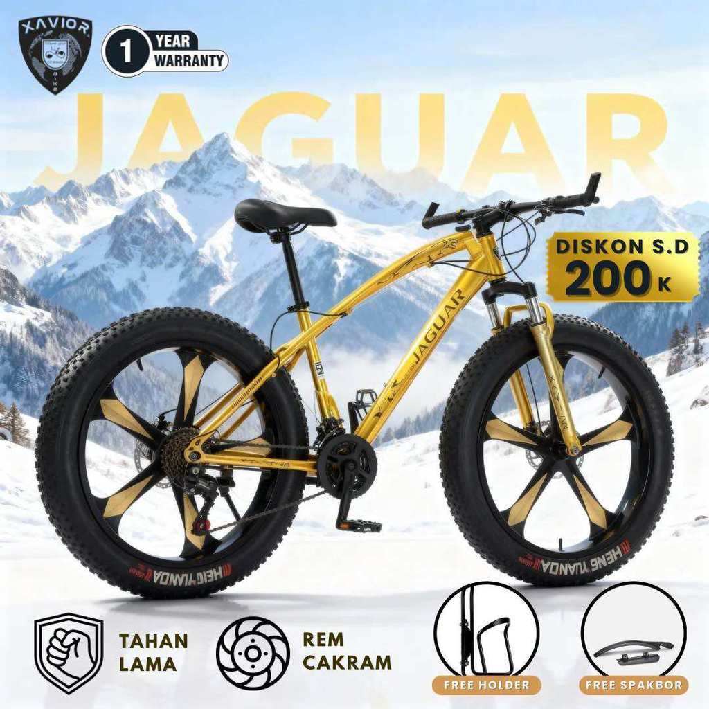 Sepeda Gunung MTB 26 Inch XAVIOR JAGUAR RACING Ban Besar 24 Speed