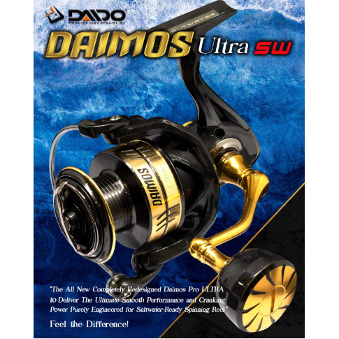 REEL DAIDO DAIMOS ULTRA HS dan PS SW SALT WATER 8 BEARING 1000 2000 3000 4000 6000 POWER HANDLE ANTI