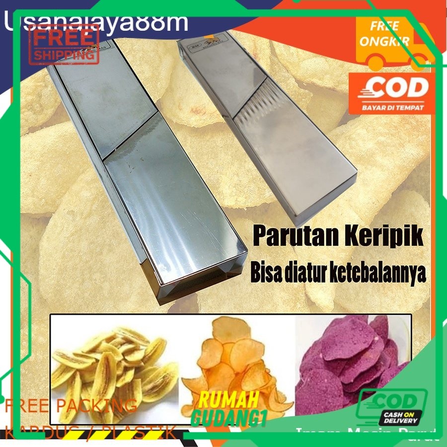 [RO] Parutan Keripik Kentang Singkong Stainless / Alat Pemotong Pasah Serbaguna Kripik Pisang Lurus 