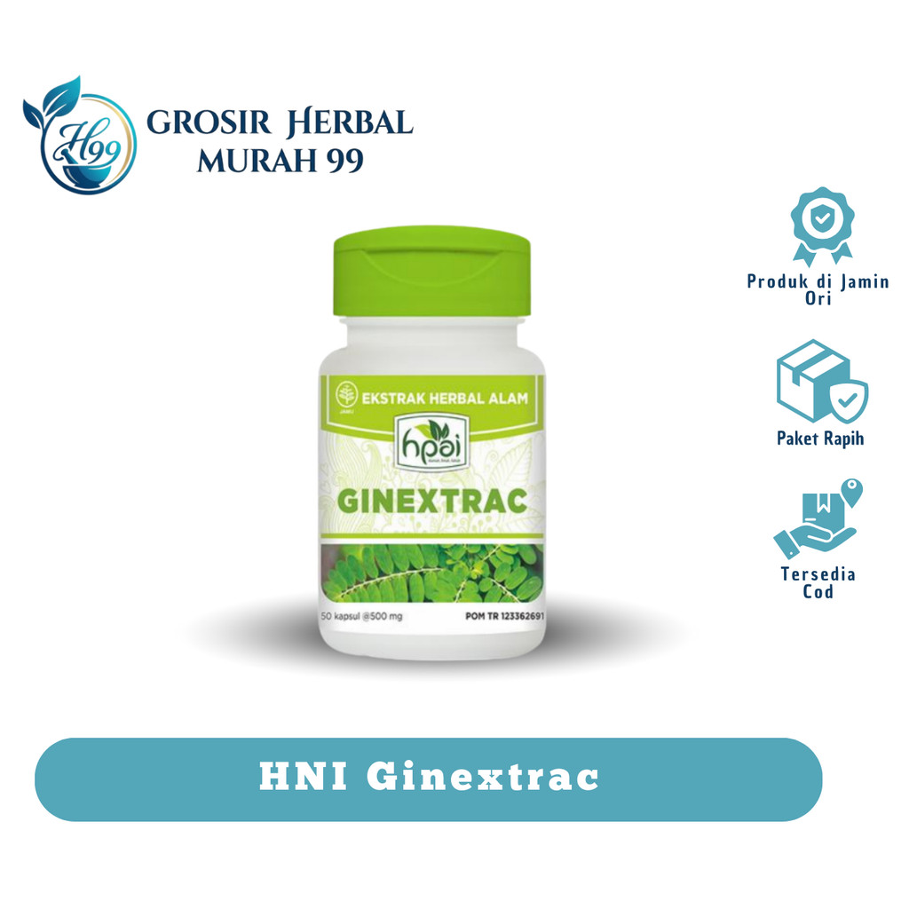 Ginextrac HNI HPAI Isi 50 Kapsul - Obat Herbal Batu Ginjal Alami BPOM