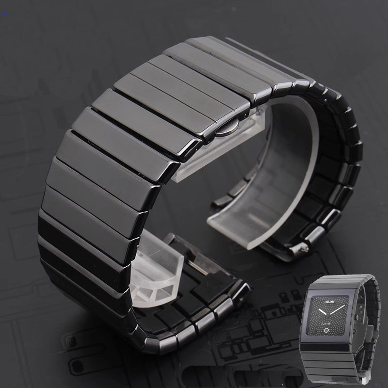 Ceramic WatchBand Replacement For Rado DIAMASTER Series Black Watch Chain Men's 27mm 35mm Watch Stra