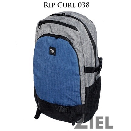 TheZiel Tas Ransel Cowok Cewek Laptop Backpack Anak Sekolah Kuliah Kerja Ripcurl Abu