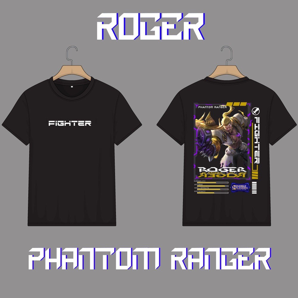 KAOS ANAK HERO MOBILE LEGEND ROGER FIGHTER SKIN KEREN//KAOS ML//KAOS ANAK MOBILE LEGEND//KAOS ANAK R