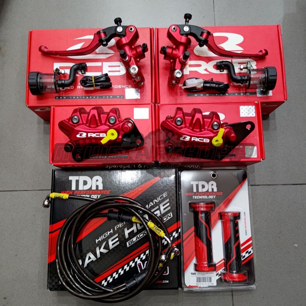 Paketan Full Set Rem RCB S1 Radial 14mm + Kaliper S26 Depan Belakang + Selang TDR Carbon NMAX Origin