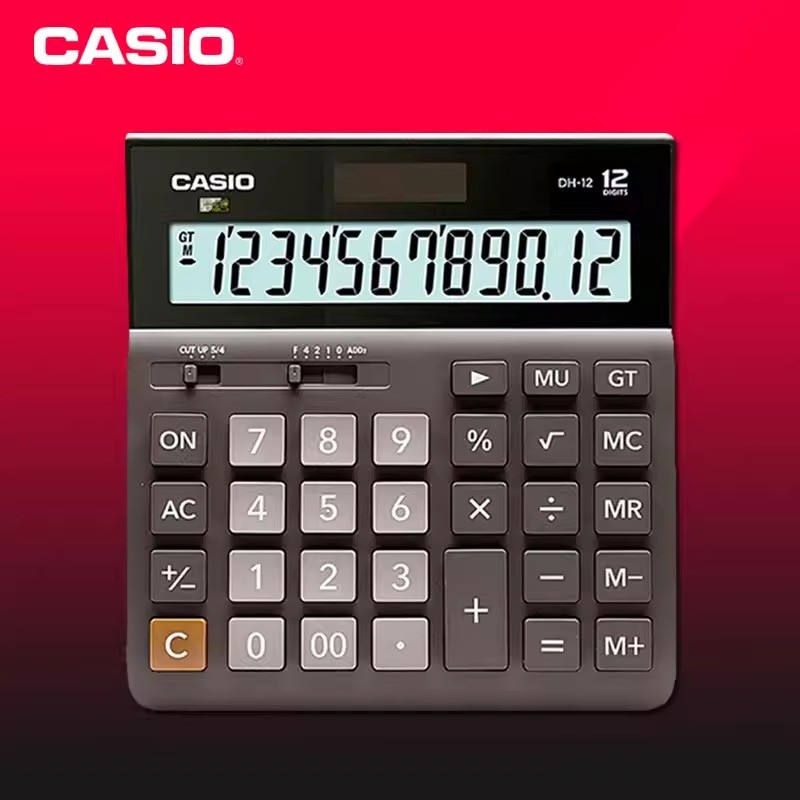 Calculator CASIO DH-12 ORIGINAL 12 Digits / Kalkulator WIDE FORMAT Keypad Display Besar / Kalkulator