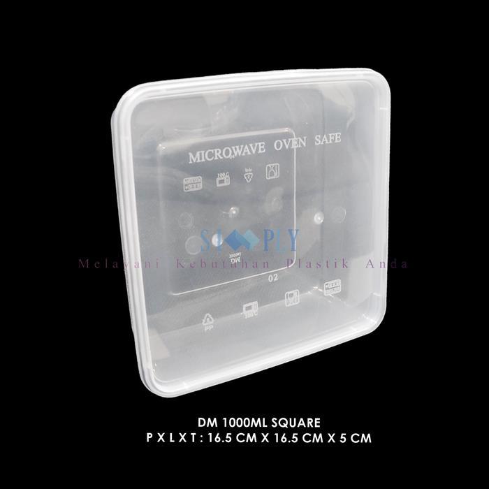 Kotak Makan Plastik Thinwall DM 1000ml / LIBRA 1000ml SQUARE - DM 1000