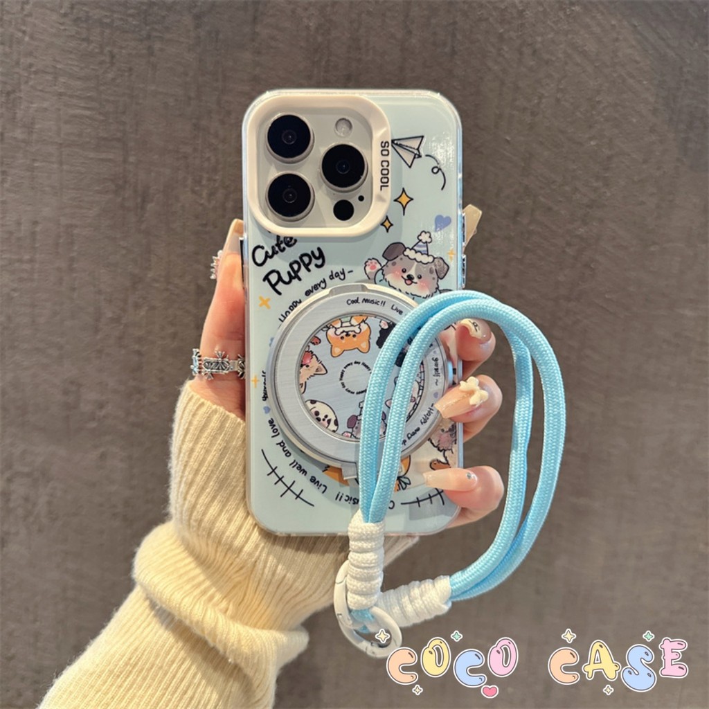 case iPhone 11 Rekam hewan dengan penyangga dan tali pergelangan tangan Casing ponsel cocok untuk iP