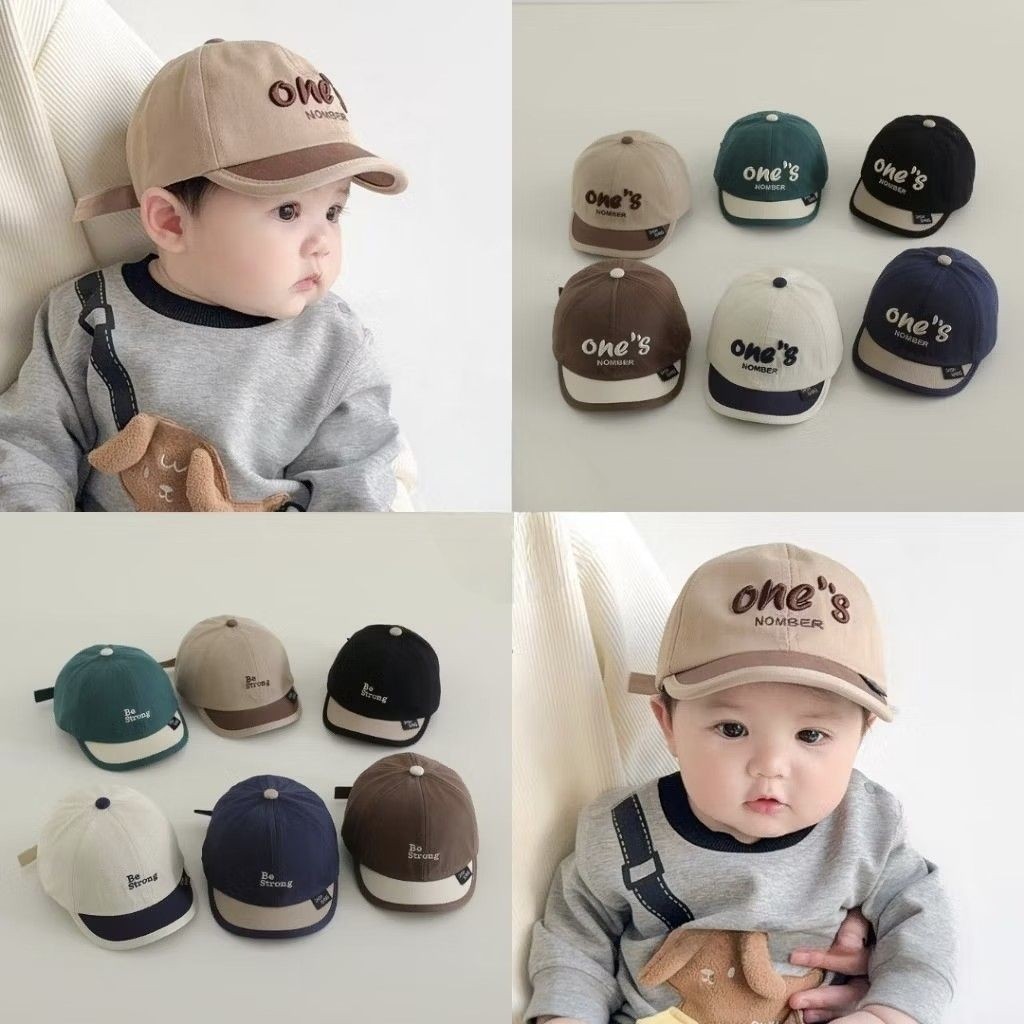 2Bln - 3thn | Topi Baseball Anak - ONE NUMBER x BE STRONG-Unisex-New Korean Model