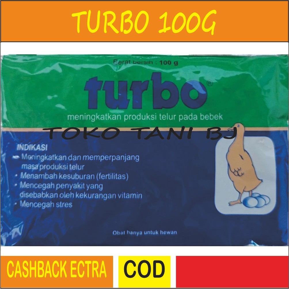 TURBO 100 gr Merangsang dan Meningkatkan produksi Telur untuk semua jenis Bebek