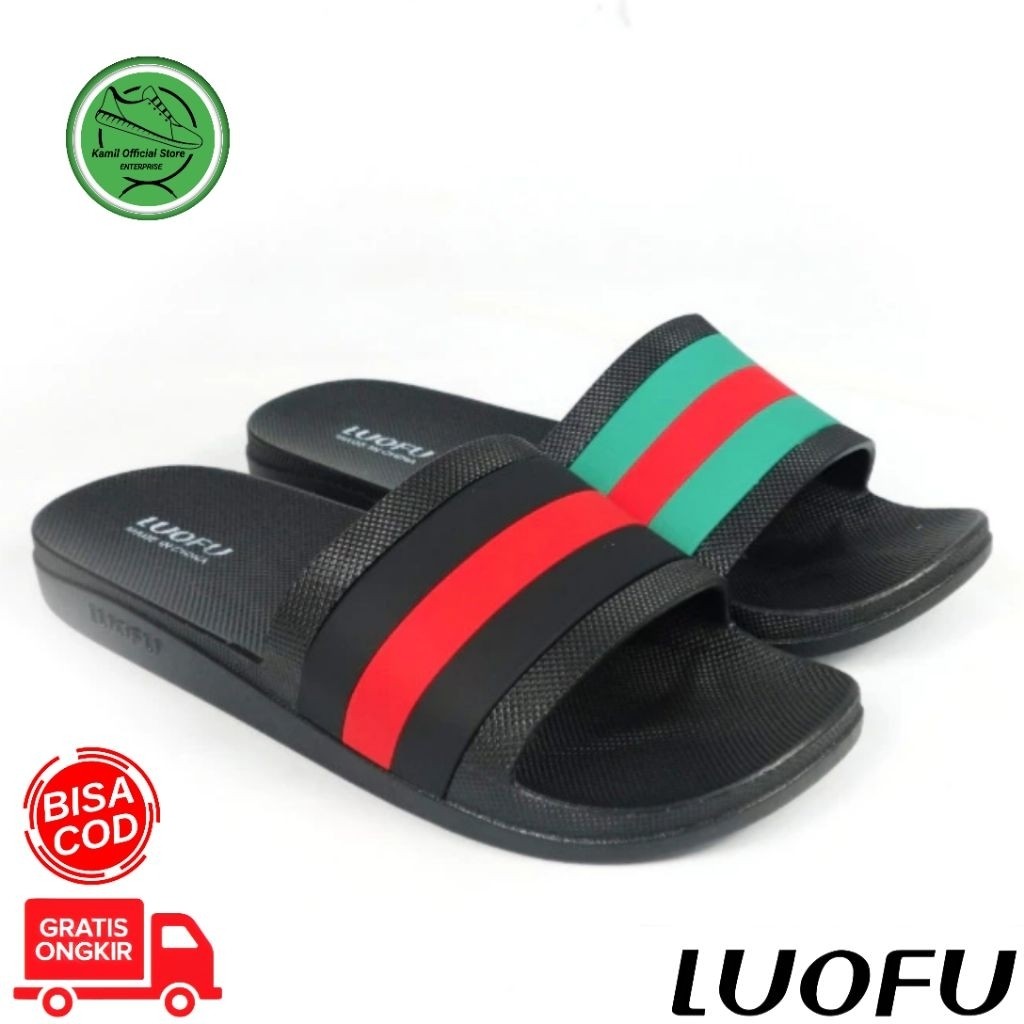 Sandal Luofu F1162 Kokop Pria – Sandal Slip On Stylish Nyaman DipakaiLuofu Bara Bara