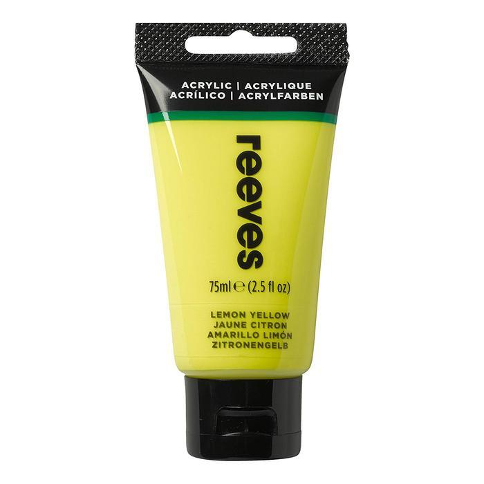 Klik Offie Cat Akrilik Reeves Fine Artists Acrylic Paint Color 75ml - LEMON YELLOW