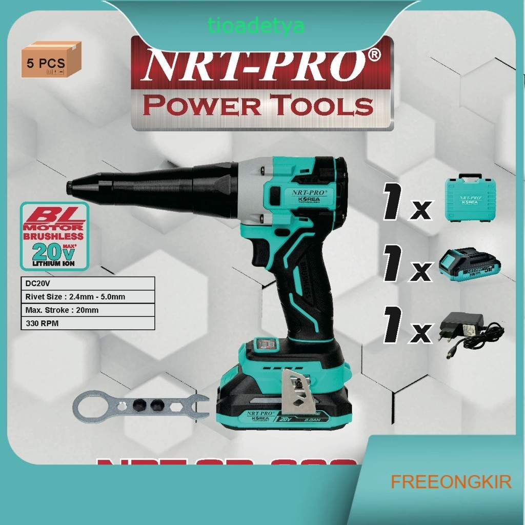 NRT-PRO Cordless Rivet Gun CR620 20V Brushless
