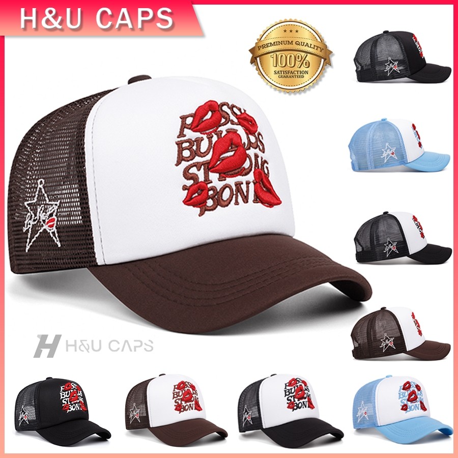 Terlaris Topi trucker original red lips embroidery baseball fashion summer net cap hat topi visor ou