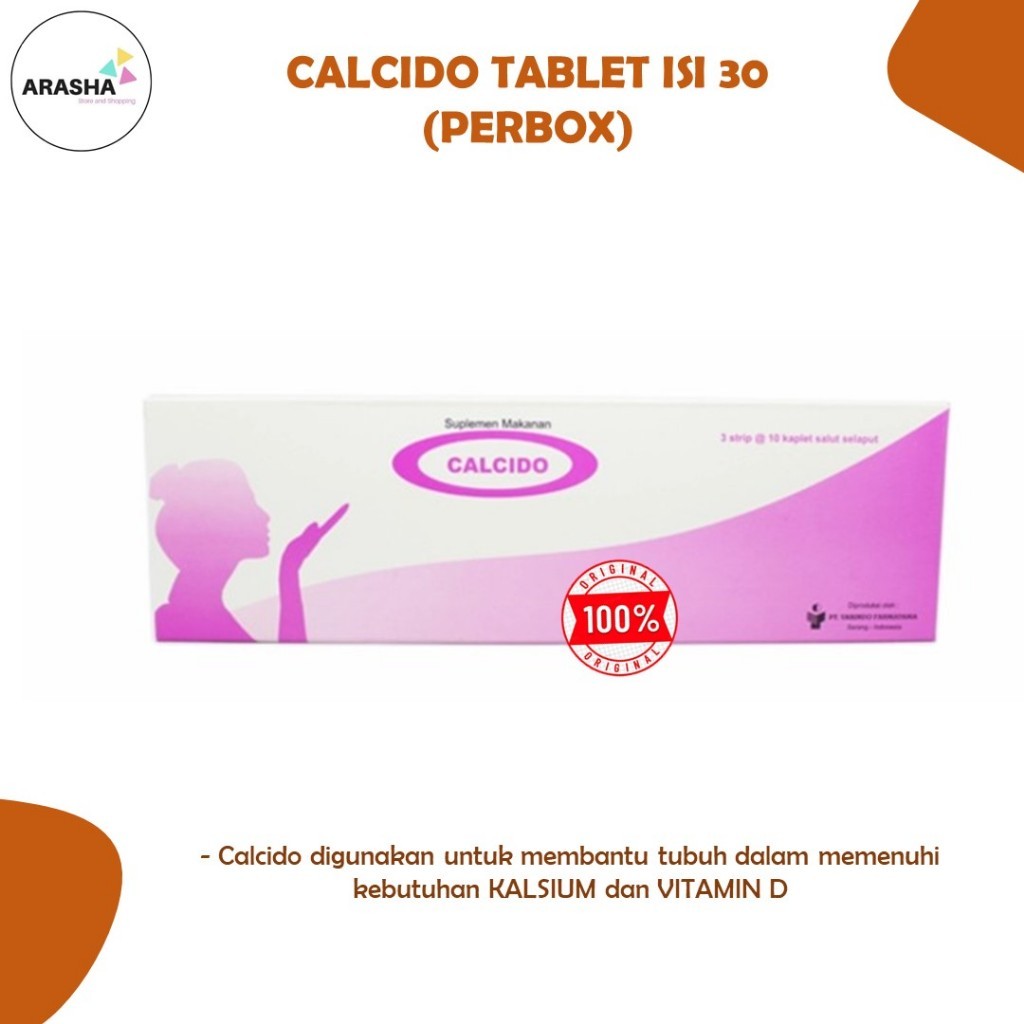 CALCIDO TABLET ISI 30 (PERBOX) CALSIDO - Supelmen Tulang - Vitamin Tulang - Kalsium Tulang