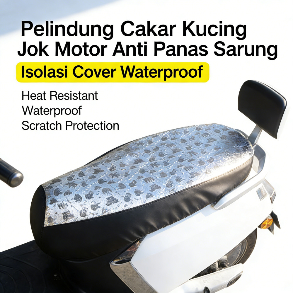 Sarung Jok Motor Cover Isolasi Panas, Jok Motor Anti Cakar Kucing, Jok Motor Pelindung Waterproof