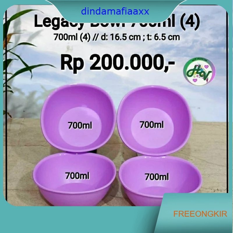 Tupperware legacy bowl 700ml mangkok