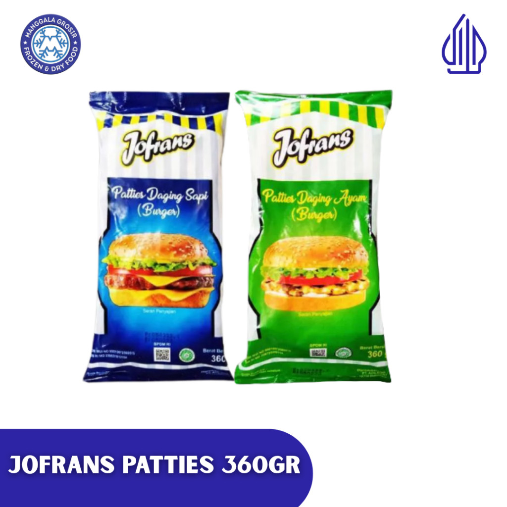 Jofrans Patties Sapi | Patties Ayam | Patties Burger Ayam | Daging Burger Ayam / Sapi 360gr