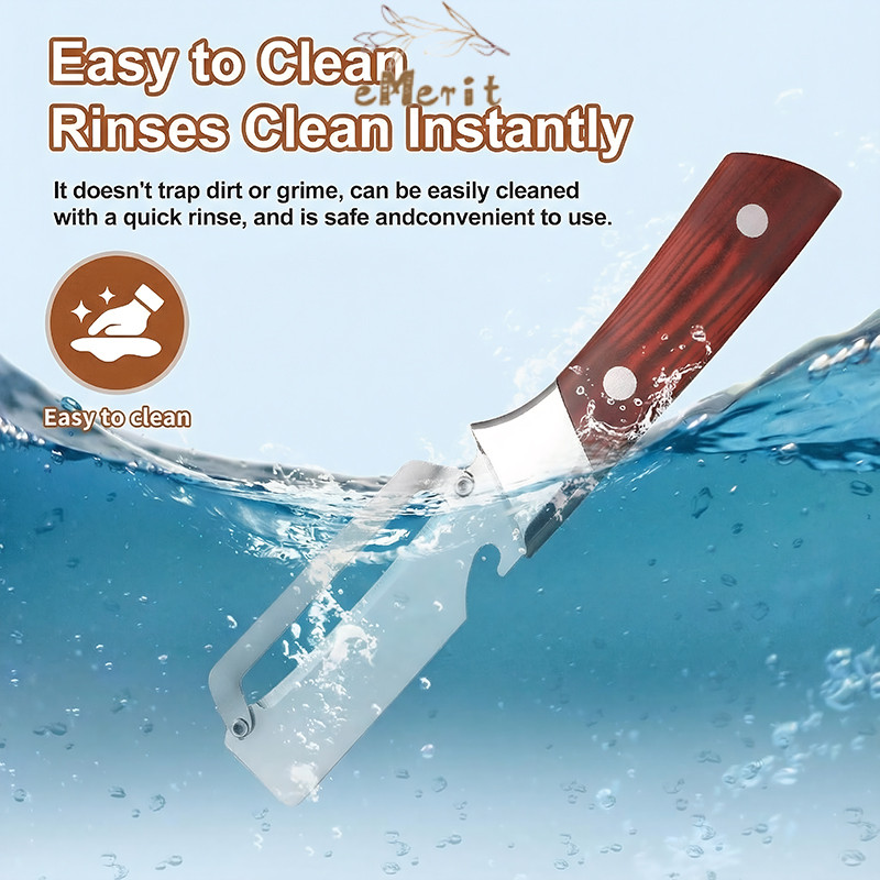 Pengupas dan Pemotong Kulit Nanas Tebu/ Pisau Nanas/ alat pengupas tebu/ Multifungsi Pegangan Kayu P