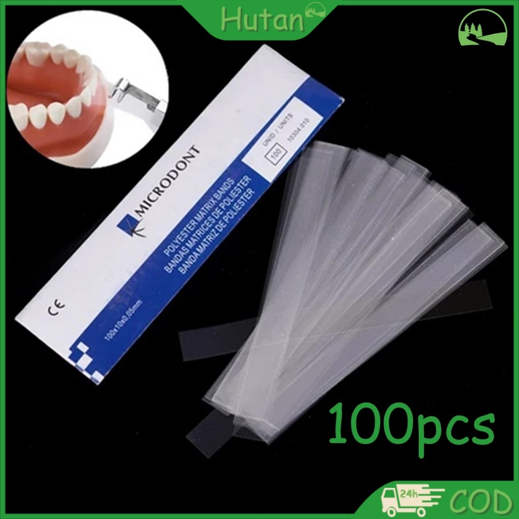 100pcs Dental matriks celluloid celuloid / matrix seluloid / mylar strip / matrix bening plastik den