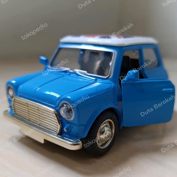 Diecast Mini Cooper Klasik Mobil Mr. Bean Skala 1:38