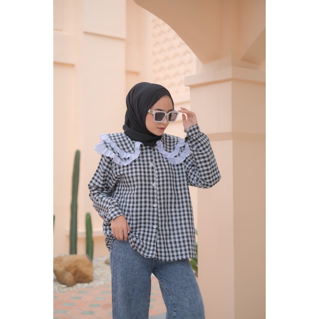 LOWESHOP HILINA SHIRT- blouse korea / korean style / daily blouse / blouse hits / grosir blouse
