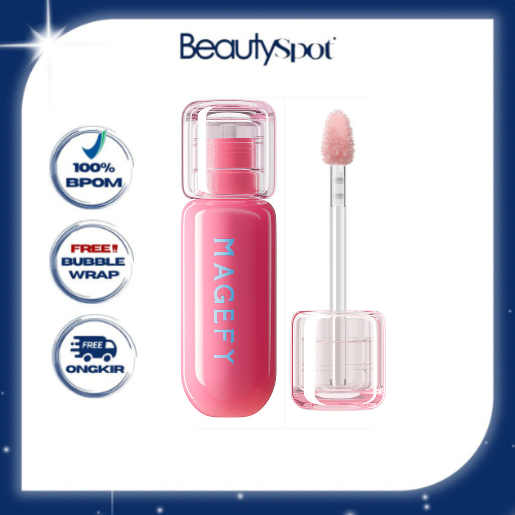 MAGEFY Serum Lipgloss Moisturizing Waterproof Dewy Lipstik Long lasting 3D