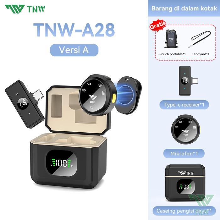 TNW A28 Wireless Microphone Lavalier Microphone Magnetic Clip On Mic  Plug & Play Microphone Dengan 