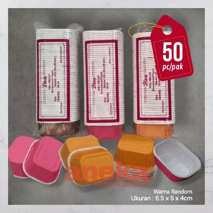 Cup roti laminasi 8cm bulat, kotak & oval/lonjong paper cup cake cases kertas tatakan kue  aneka mot
