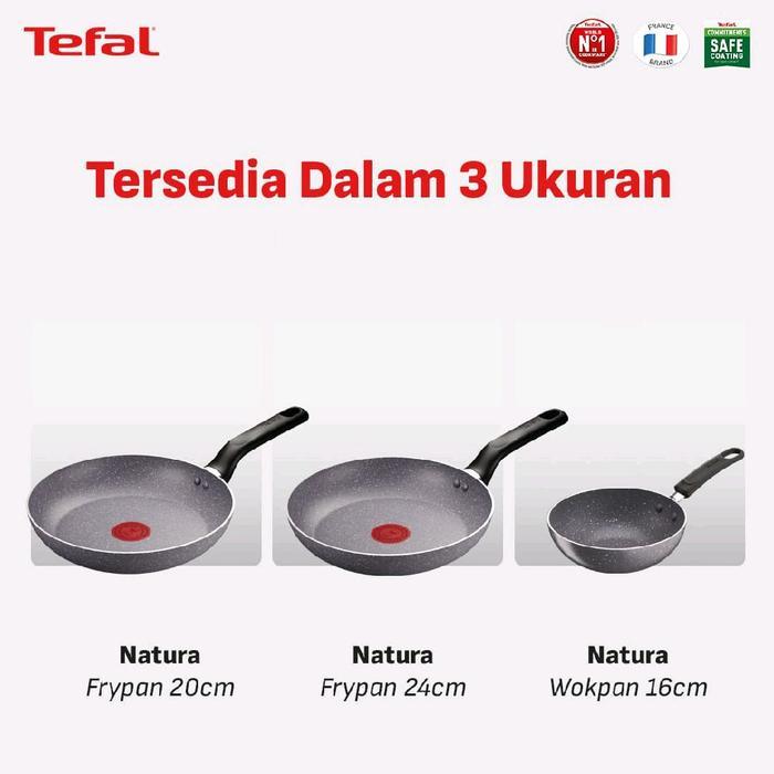 TEFAL NATURA PryFan 16 Cm/ 20 Cm/ 24 Cm Wajan Teflon - Ukuran 16 Cm