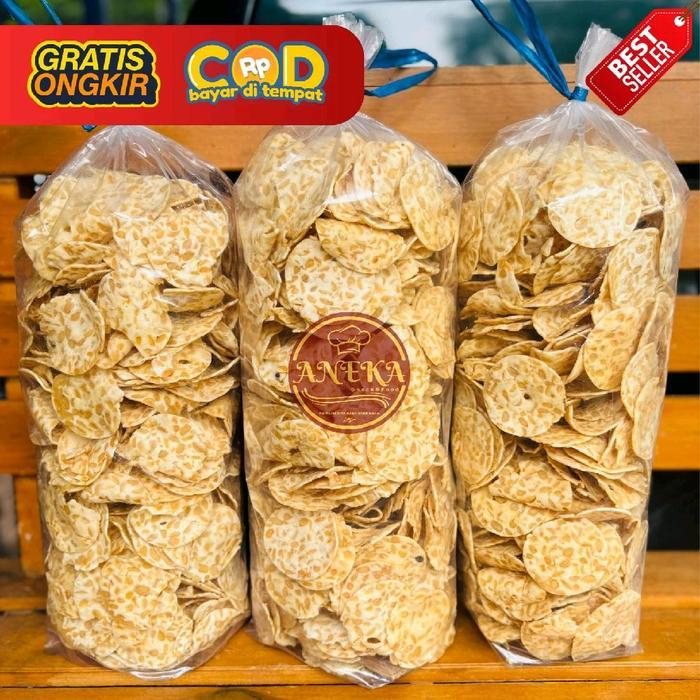 Kripik Tempe Sagu Crispy 1 KG - Keripik Tempe Sagu Renyah 100% Cemilan Snack Food - 250gr