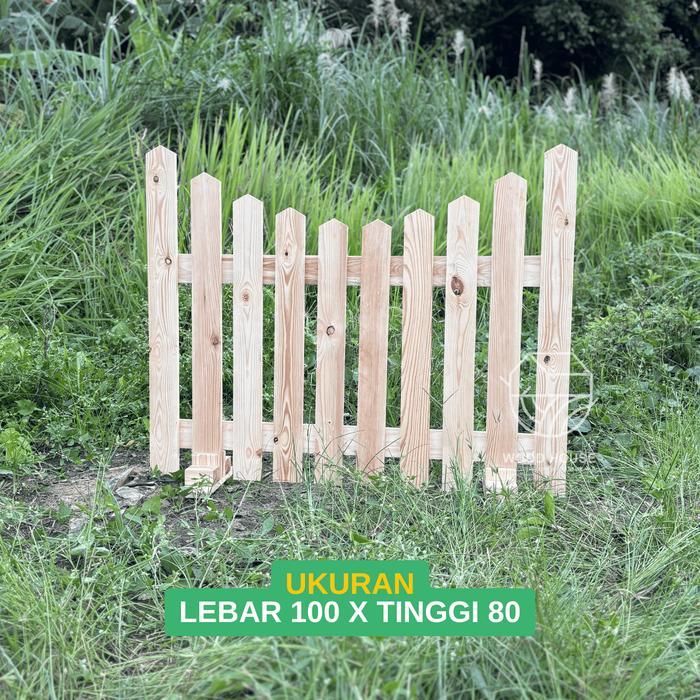 Wood House - Pagar Kayu Minimalis/ Pagar Kayu Aesthetic/ Pagar Kayu Taman/ Pagar Rumah - L 100 x T 8