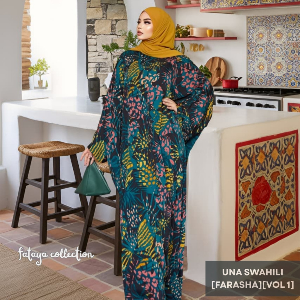 Fataya Collection UNA SWAHILI Abaya Farasha - Kain Crepe