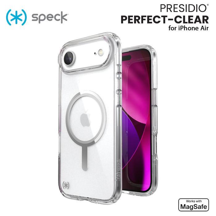 Casing iPhone Air Speck Presidio Perfect-Clear MagSafe Protective Case - Clear Silver