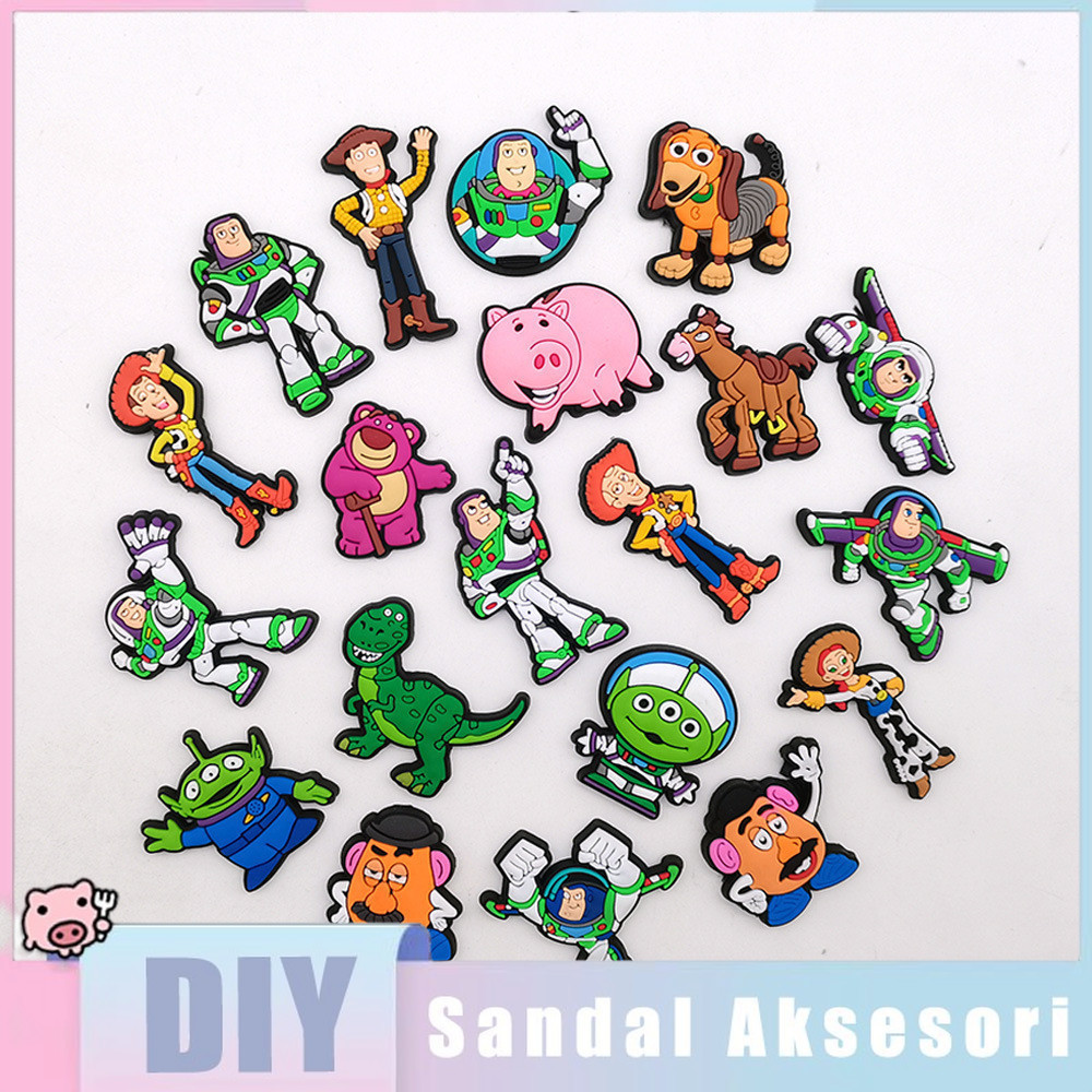 Pin Sandal  Hiasan Sandal Hot  KartunSeries Character DIY Sepatu Tempelan PVC Sandal pins Aksesoris 