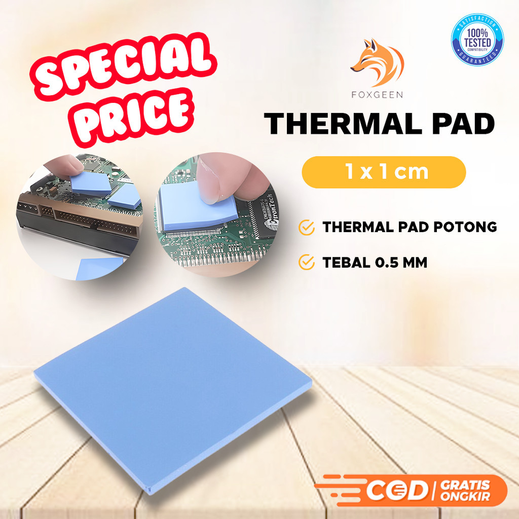 Thermal pad 10 cm x 10 cm tebal 0.5 mm / thermal paste polos