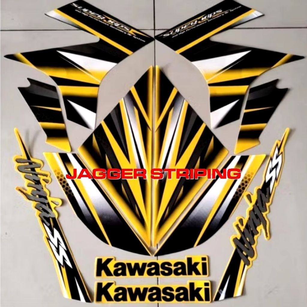 Striping sticker Ninja SS Kuning tahun 2013 (METALIK)